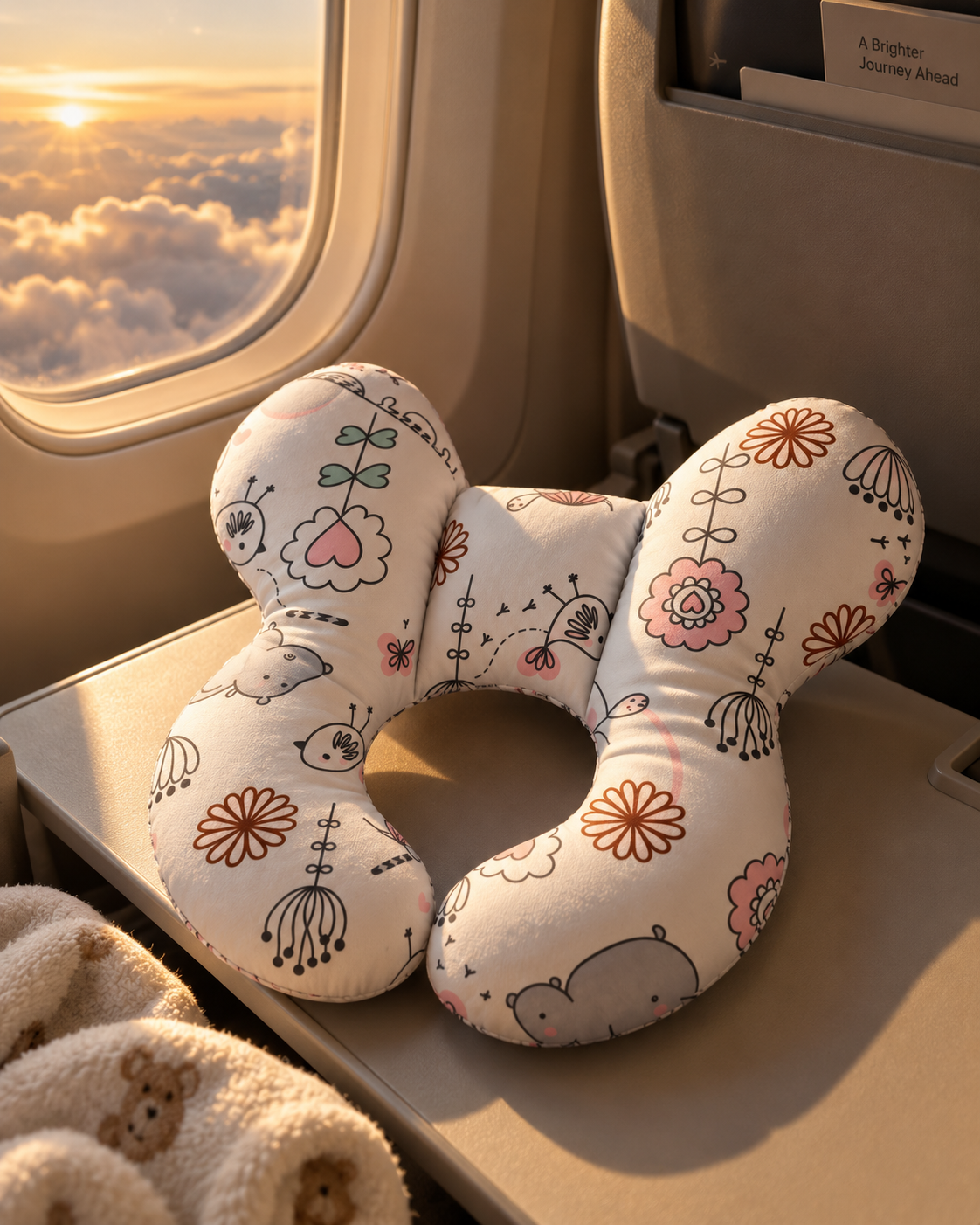 Little Heads pillow in a lounger