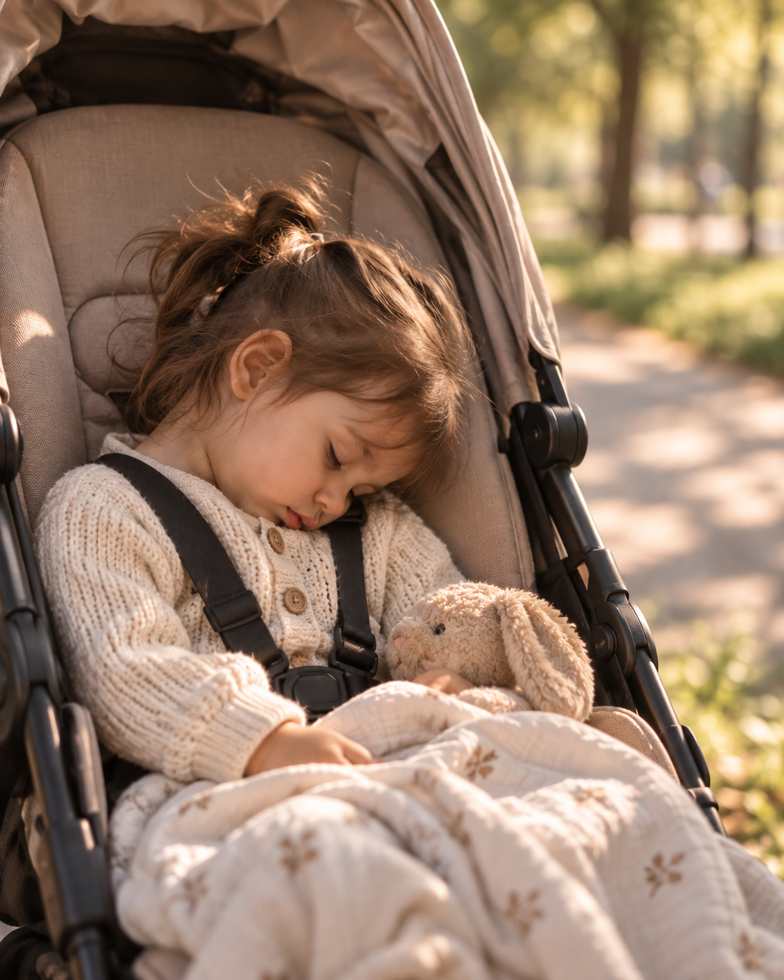 Child resting comfortably with head and neck support